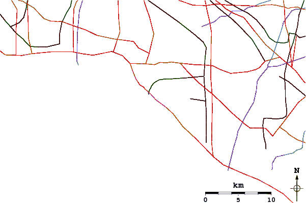 Roads and rivers around 13th Street