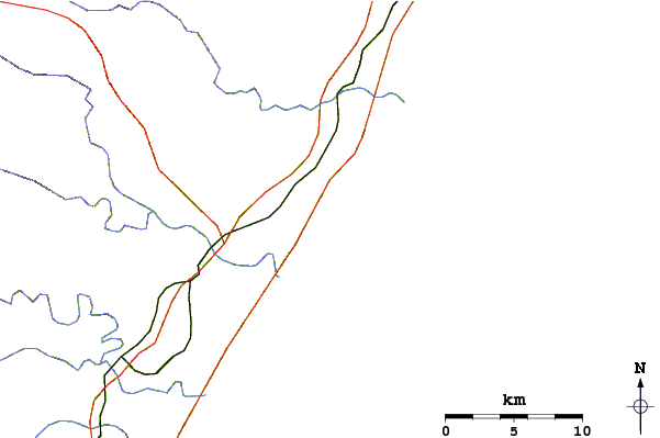Roads and rivers around Thompsons Bay