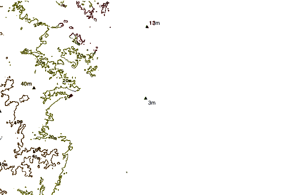 Shoreline around Tices Sholls