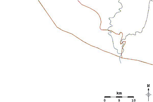 Roads and rivers around Ticla