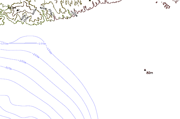 Shoreline around Toes Over