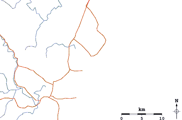 Roads and rivers around Tomaga Rivermouth