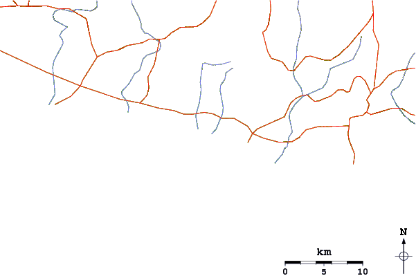 Roads and rivers around Topleca