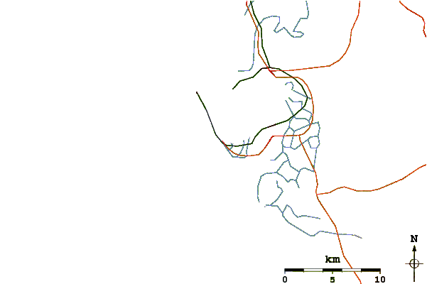 Roads and rivers around Torre Gorda
