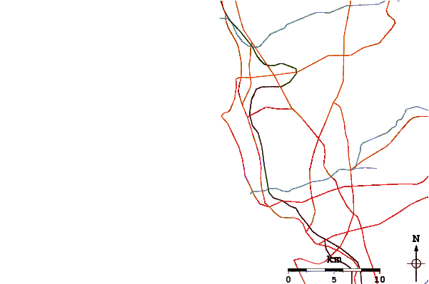 Roads and rivers around Tourmaline