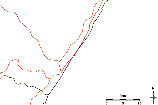 Roads and rivers around Trafalgar