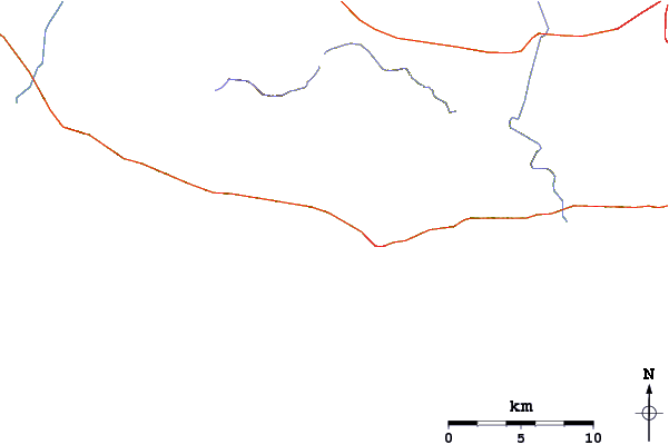 Roads and rivers around Trancas Point