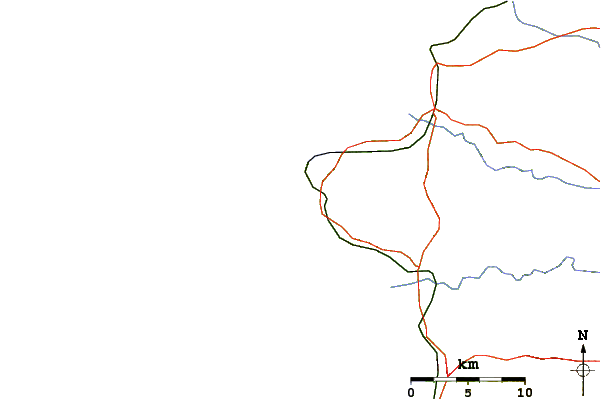 Roads and rivers around Tres Palmas