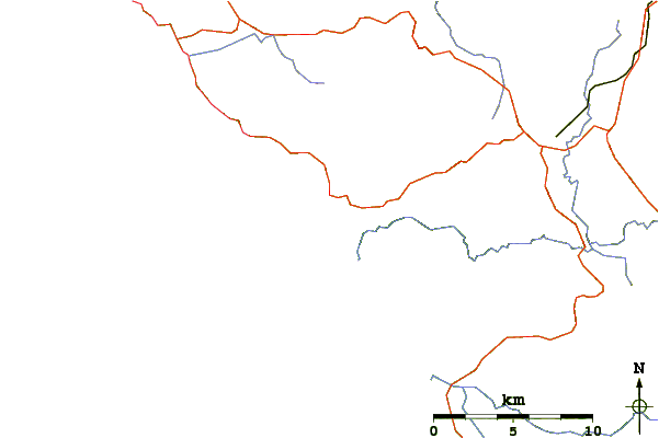 Roads and rivers around Trial Harbour
