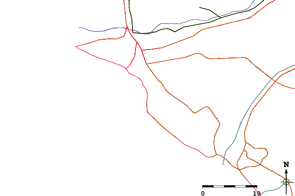 Roads and rivers around Triangulo