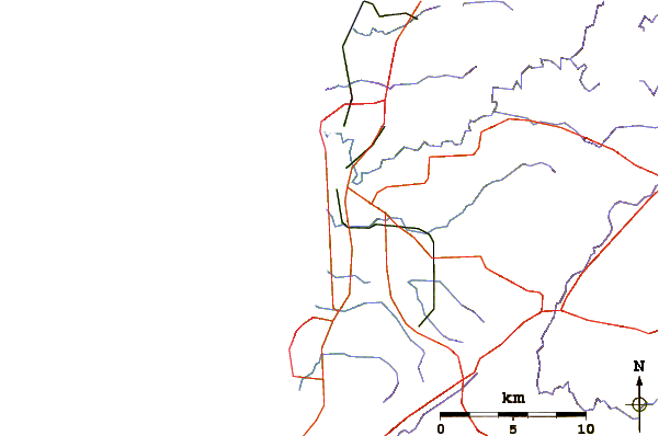 Roads and rivers around Triggs Beach