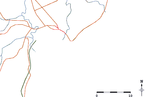 Roads and rivers around Tuahine Point