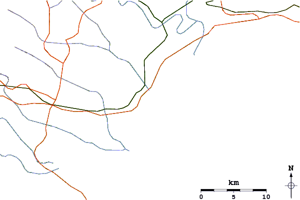 Roads and rivers around Tubes