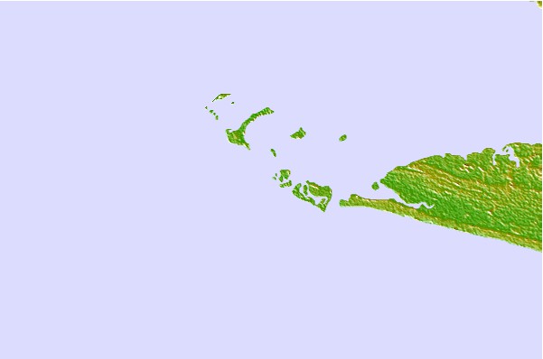 Surf spots located close to Baki (Turtle Islands)