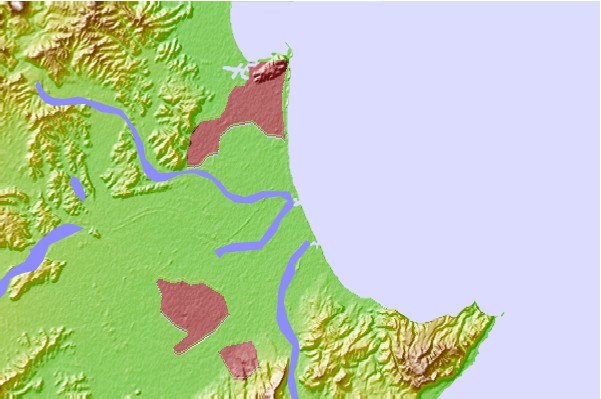 Surf breaks located close to Tutaekuri River Mouth
