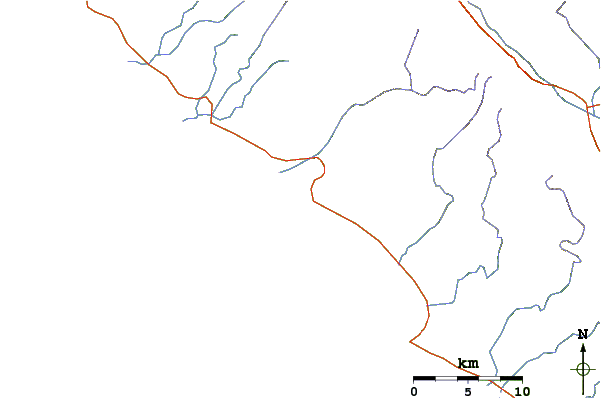Roads and rivers around Ujung Siging