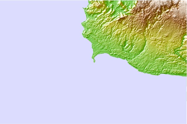 Surf breaks located close to Ujung Genteng Harbour