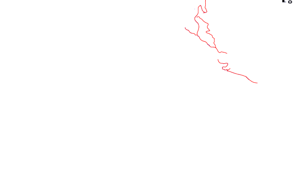 Roads and rivers around Unstad (Lofoten)