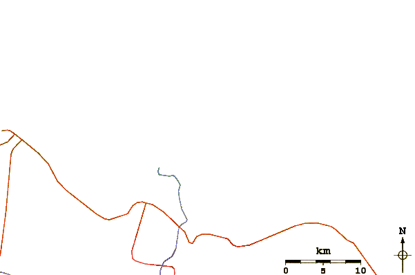 Roads and rivers around Urca da Conceicao