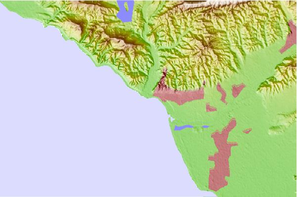 Surf breaks located close to Ventura Point/California Street