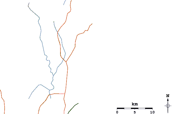 Roads and rivers around Vermelha