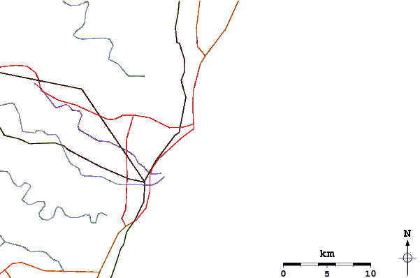 Roads and rivers around Vetchs Reef