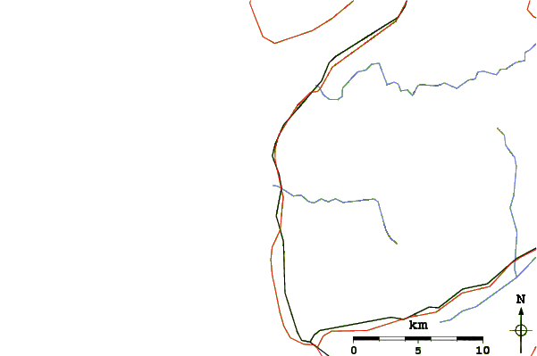 Roads and rivers around Vila Praia de Ancora