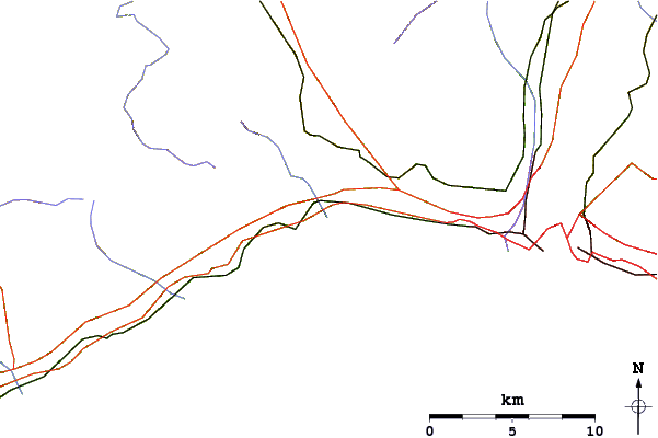 Roads and rivers around Voltri