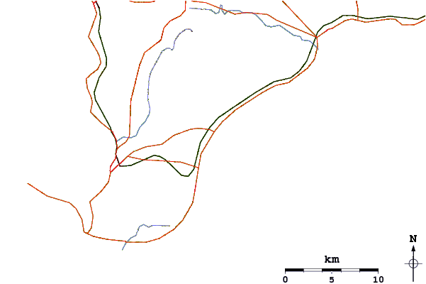Roads and rivers around Wada Rivermouth