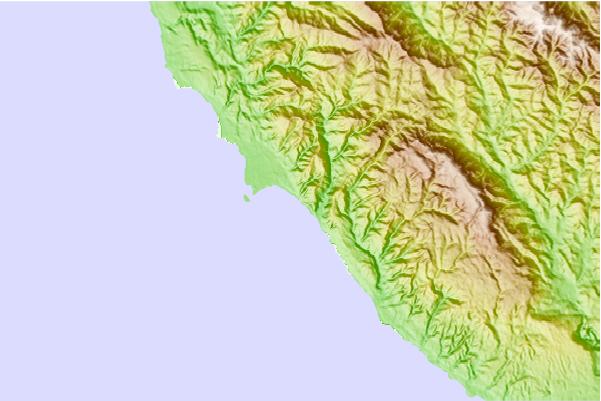 Surf spots located close to Waddell Creek