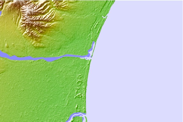 Surf breaks located close to Waikuku Beach