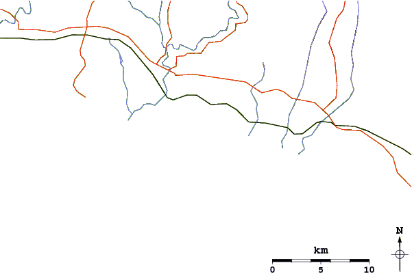 Roads and rivers around Wainui Reef