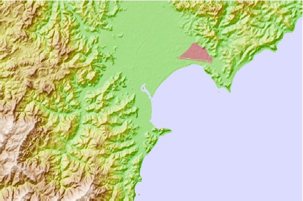 Surf breaks located close to Waipaoa River