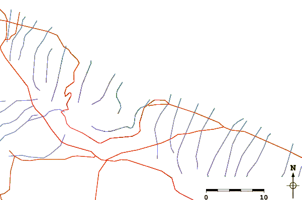 Roads and rivers around Waipio Valley