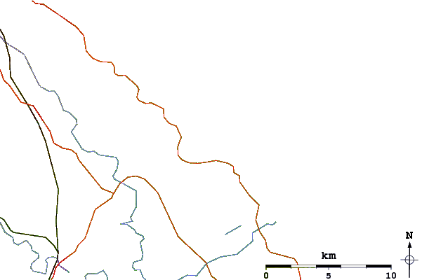 Roads and rivers around Walcott