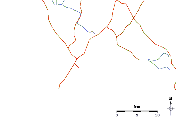 Roads and rivers around Walkerville