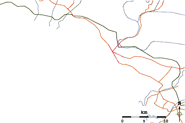Roads and rivers around Wanganui River Mouth