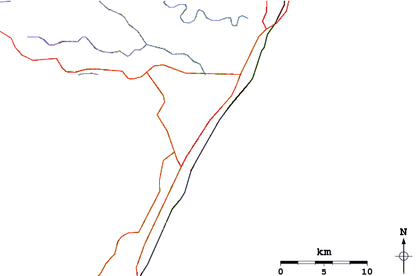 Roads and rivers around Warner Beach