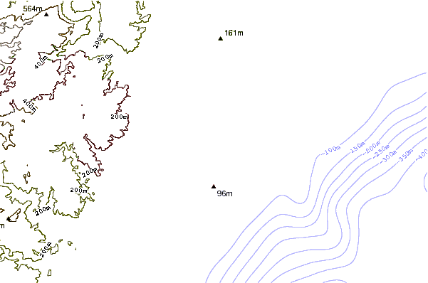 Shoreline around Wedge