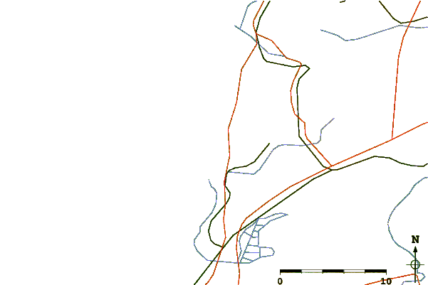 Roads and rivers around West Peak