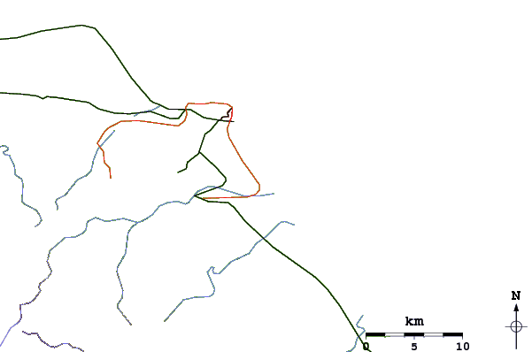 Roads and rivers around Westfalia