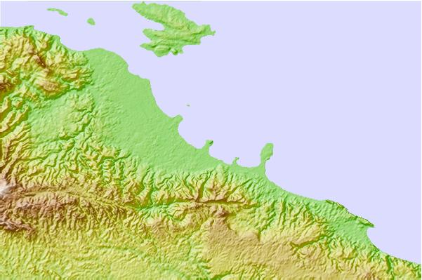Surf spots located close to Wewak Point
