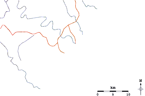 Roads and rivers around White Clay