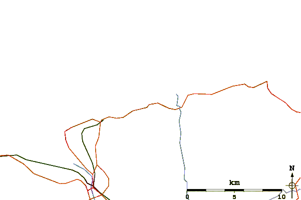 Roads and rivers around White Rocks