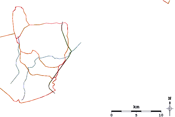 Roads and rivers around Whitecliff Bay