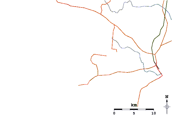Roads and rivers around Whites Reef