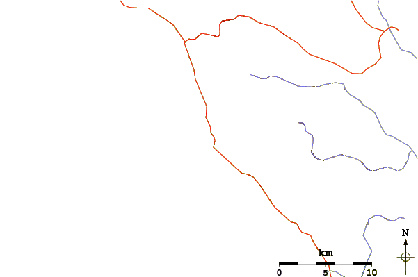 Roads and rivers around Willow Creek