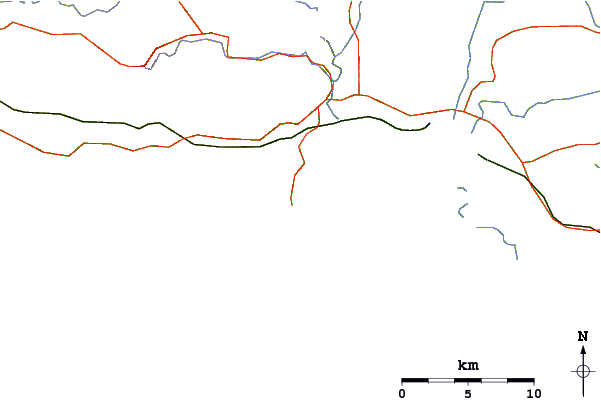 Roads and rivers around Wilsons Inlet