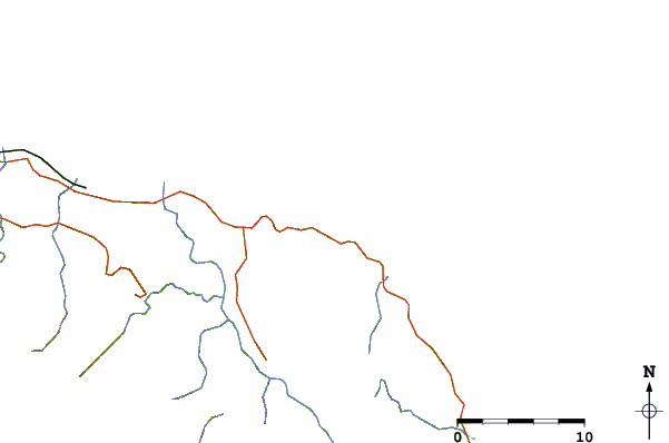 Roads and rivers around Winnifred Beach