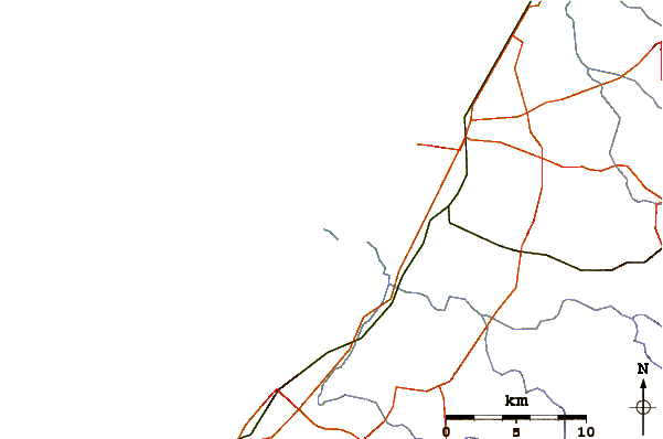 Roads and rivers around Ziqim ( Zikim) Beach